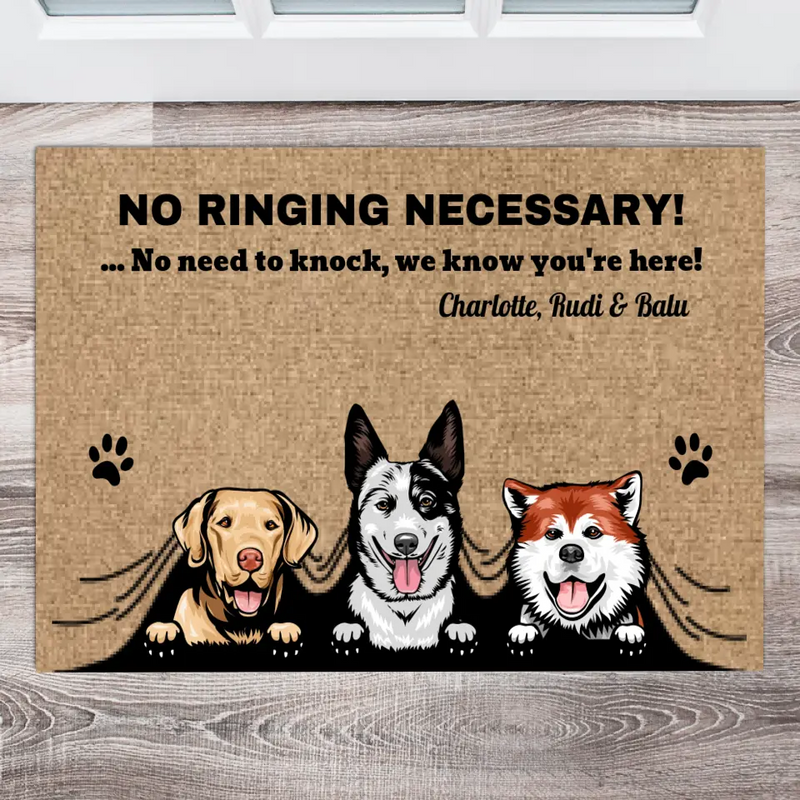 No Ringing Necessary - Personalised doormat