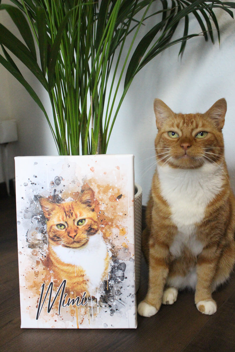 Your Cat as Watercolor Portrait