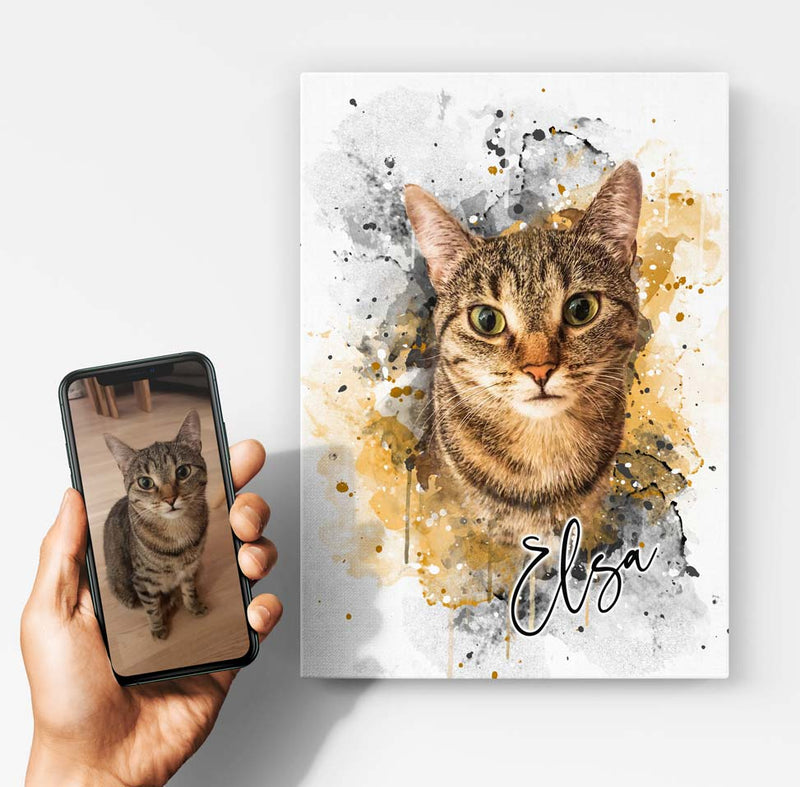 Your Cat as Watercolor Portrait