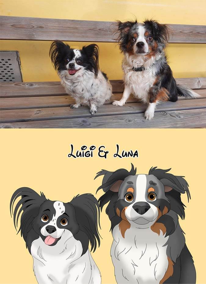 Hand-drawn Pet Cartoon Portrait