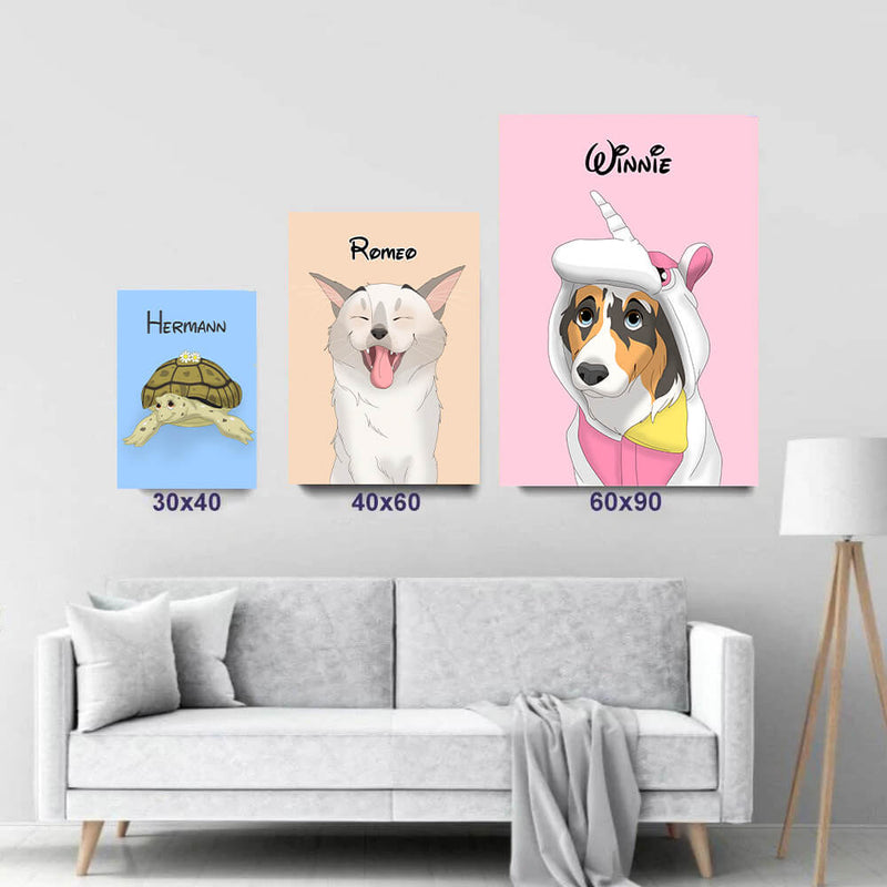 Hand-drawn Pet Cartoon Portrait