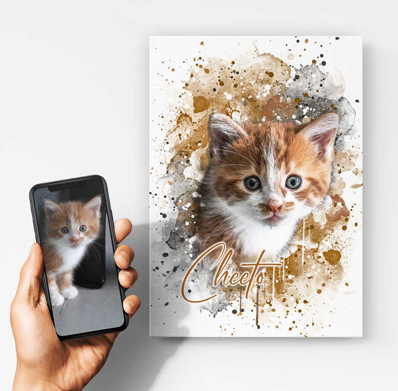 Your Cat as Watercolor Portrait